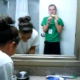 A girl enters the bathroom after her friend poops. While the girl who just pooped washes her hands, the shit is still sitting in the toilet. Her friends are marveled & disgusted at the same time as they view the spectacular mess left in the toilet!